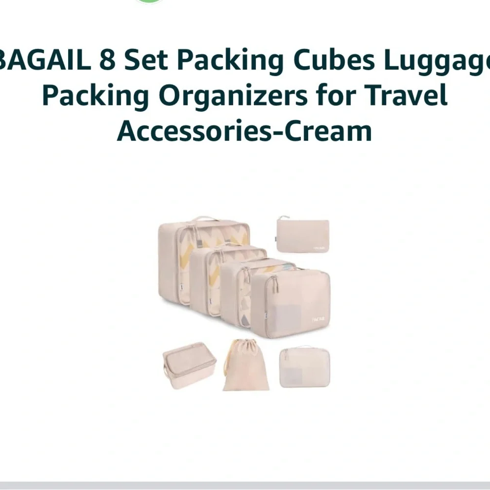 Bagail Cream Packing Cubes Set of 8